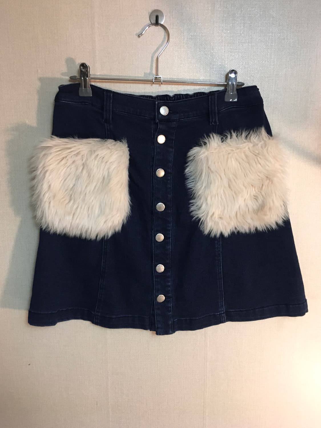 퍼 포켓 데님스커트 빈티지 입질연 상품이미지2