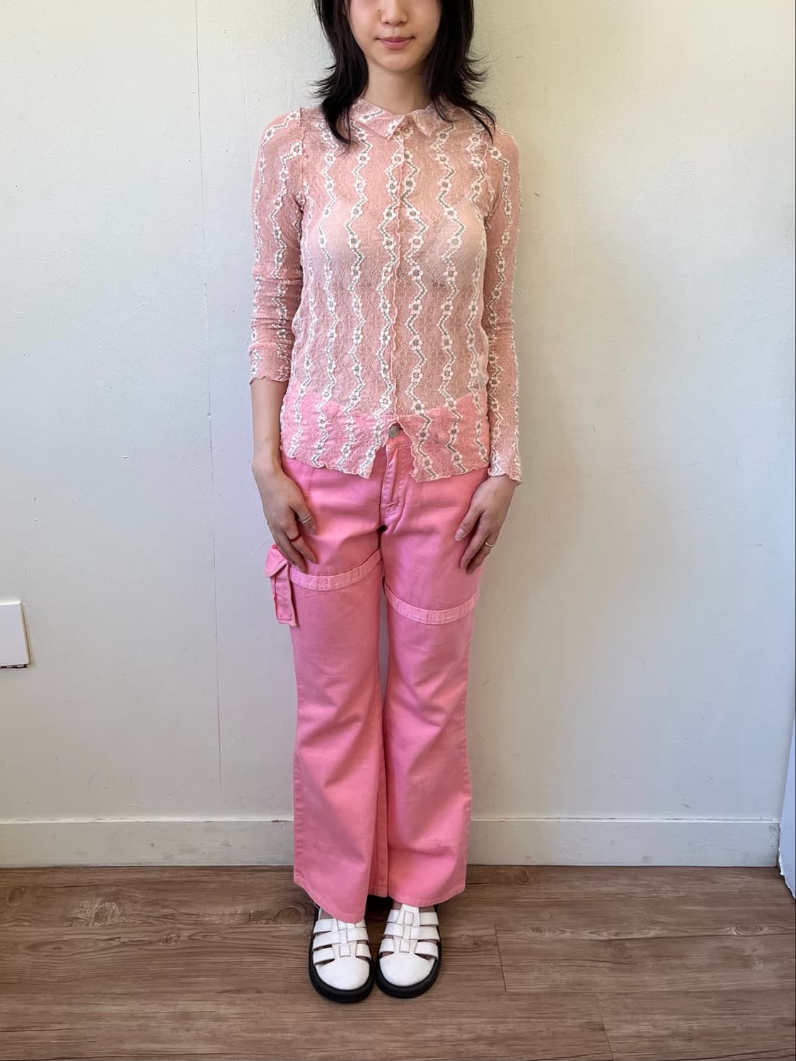 Japan vtg 핑크 카고 데님 팬츠 상품이미지8