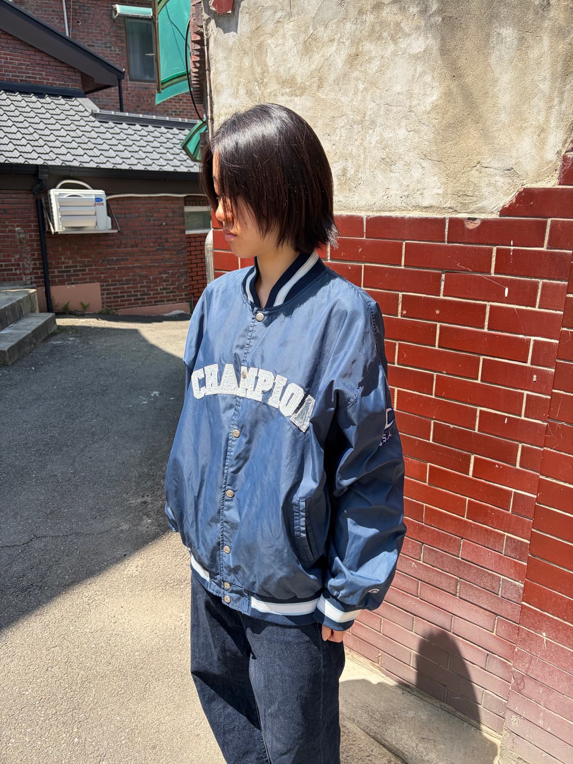 00s Champion 나일론 스타디움 자켓 XL  상품이미지3
