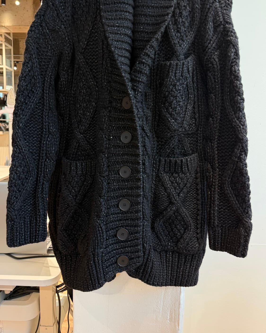 mm6 블랙 울 숄카라 가디건  상품이미지6