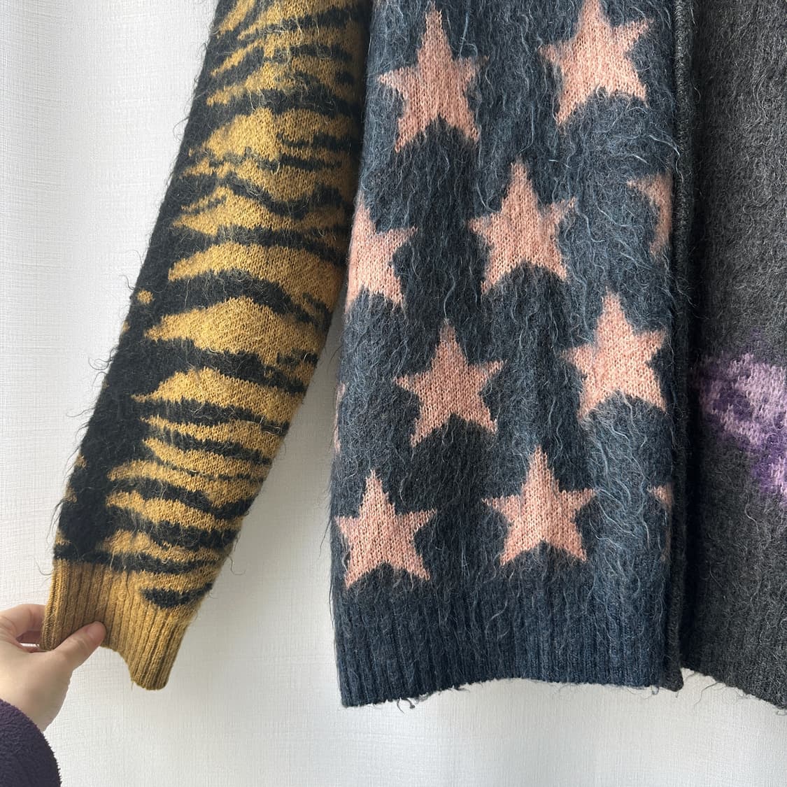 니들스 x 빔즈 20AW 별주 모헤어 가디건 그레이 멀티 M 상품이미지5
