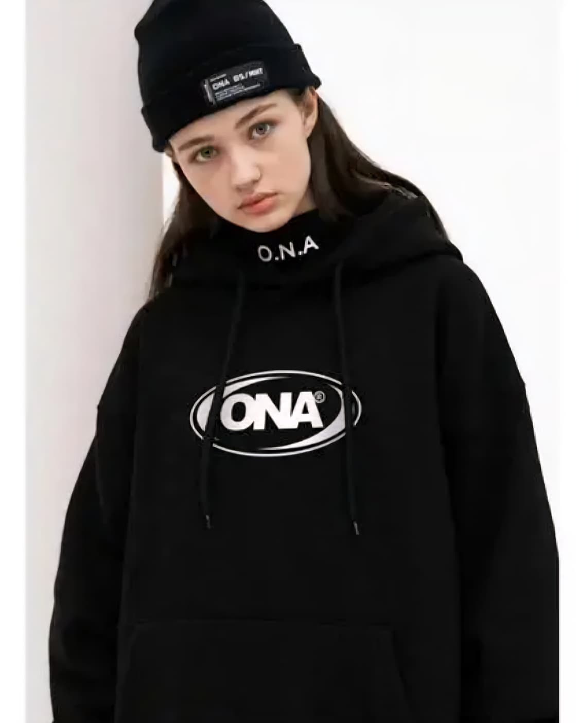 ONA 오엔에이 기모 오버핏 후드티 FREE 아웃핏 미쳤다 후드 상품이미지1