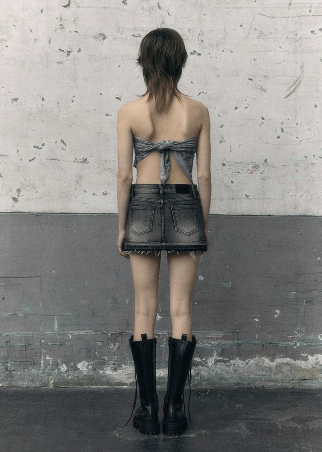 보헤미안 서울(BOHEMIAN SEOUL) 워싱 데님 미니스커트 상품이미지2