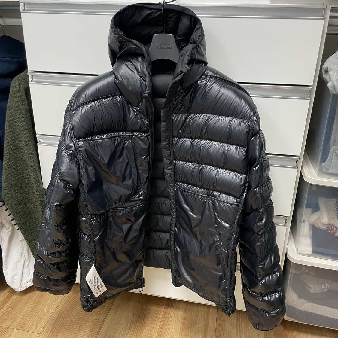 무탠다드 시티레저 후드 라이트다운 자켓 블랙 2XL 상품이미지3