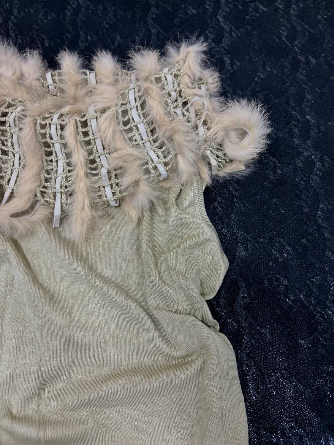 “Vintage” Fur Detail Sleeveless 상품이미지4