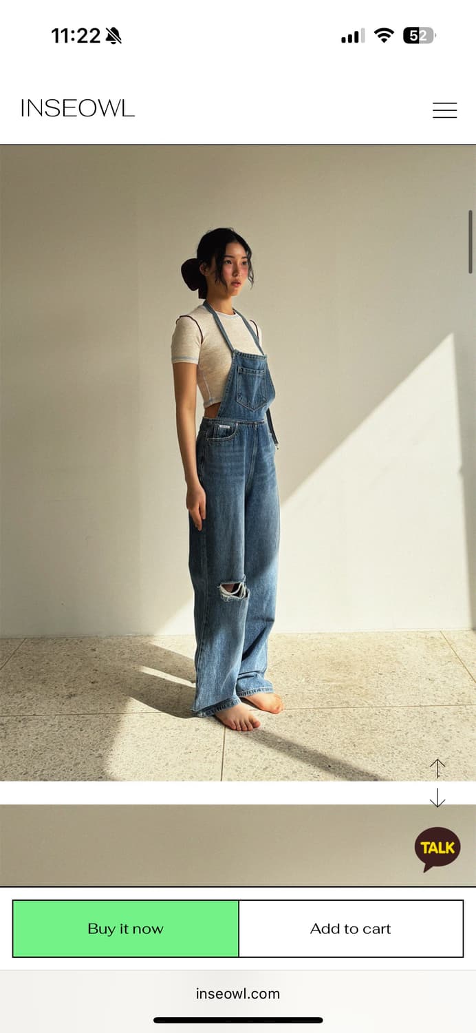 inseowl 인스아울 HALTERNECK DENIM 오버롤 상품이미지5