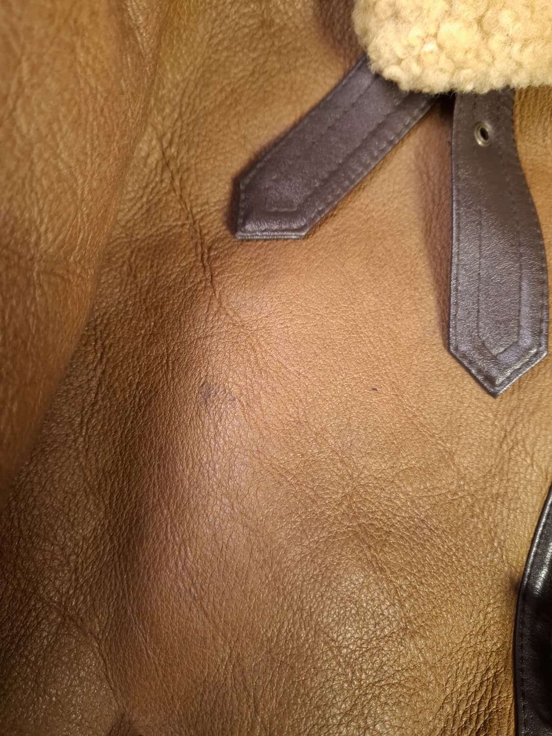 90's 국내산 미공군 B-3 TYPE 리얼레더 항공폭격기 무스탕 상품이미지8