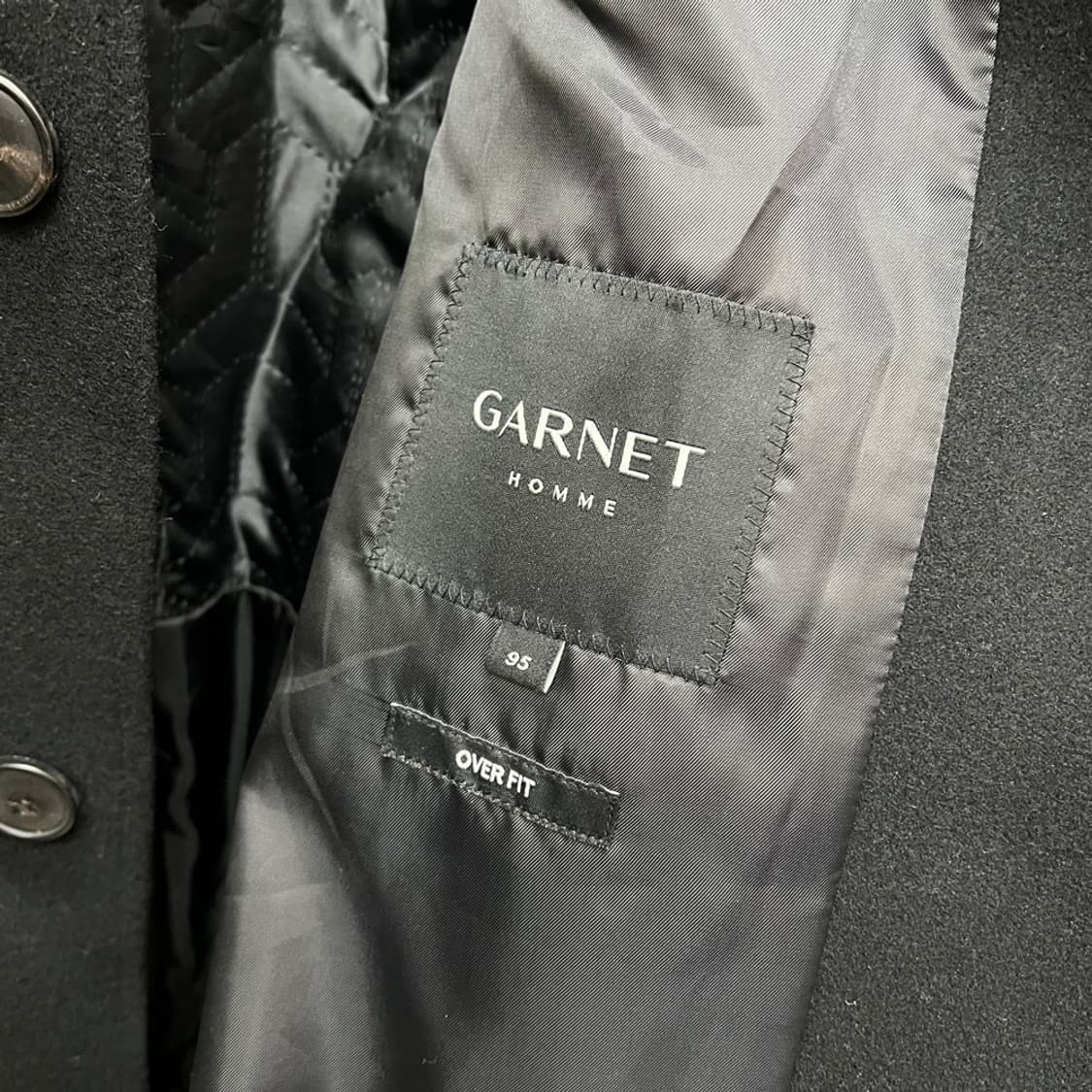 가넷 옴므 블랙 캐시미어 오버핏 코트 95 상품이미지5