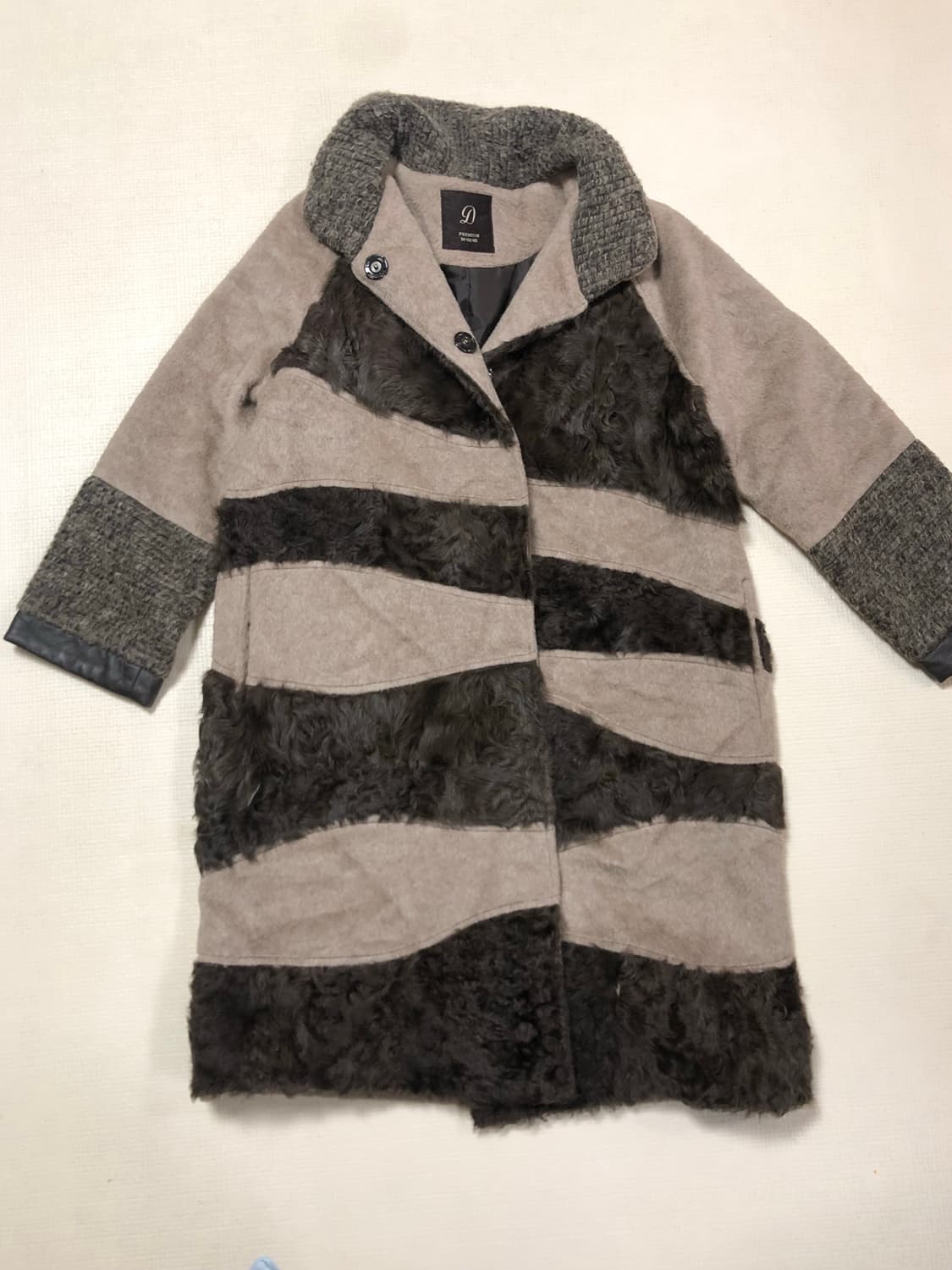 빈티지 브라운 퍼 디테일 코트 상품이미지8