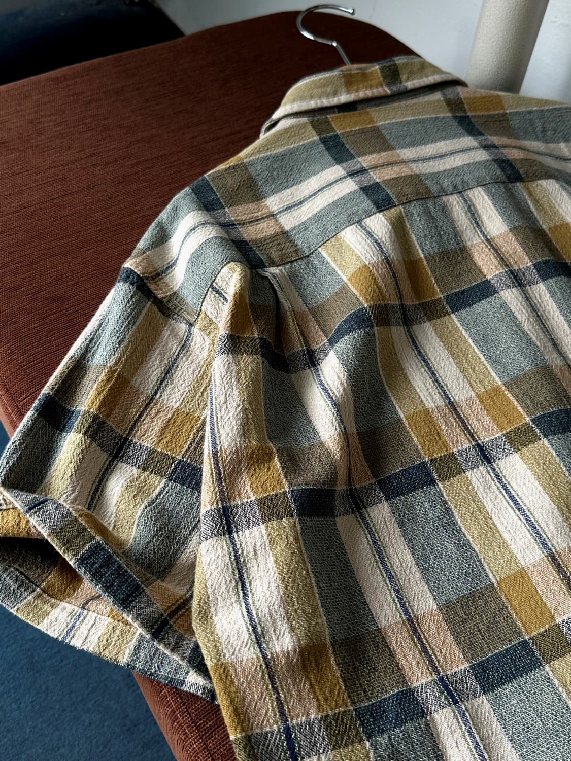 Natural cotton woven fabric H/S shirt 상품이미지3