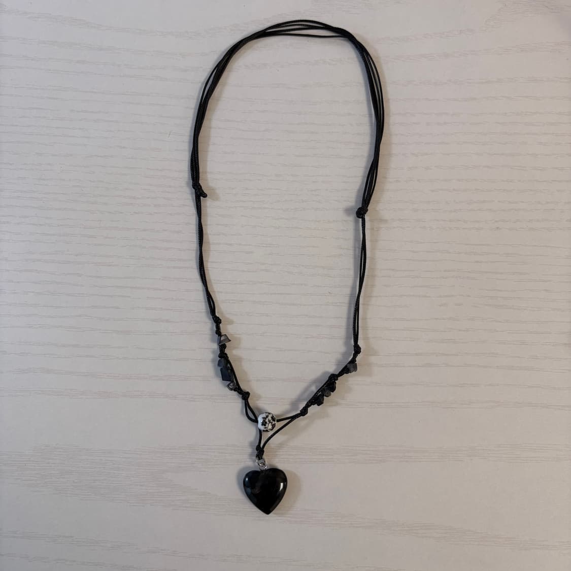 핀쿠노마루 원석 목걸이 (블랙 블라썸) (길이조절 가능) 상품이미지3