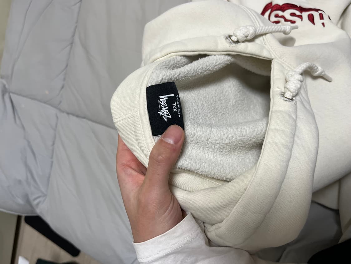 스투시 아이보리 로고 후드티 XXL 상품이미지4