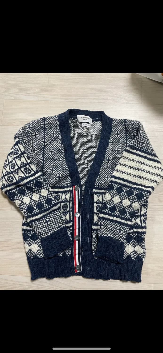 톰브라운 페이아일 울 가디건 상품이미지1