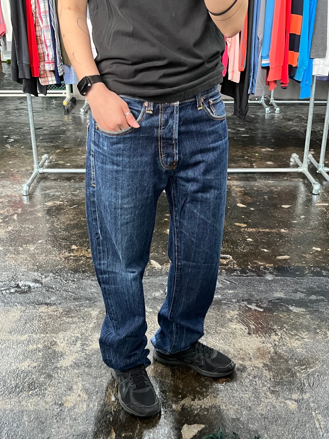 EVISU 백 프린팅 포인트 데님 팬츠 상품이미지2