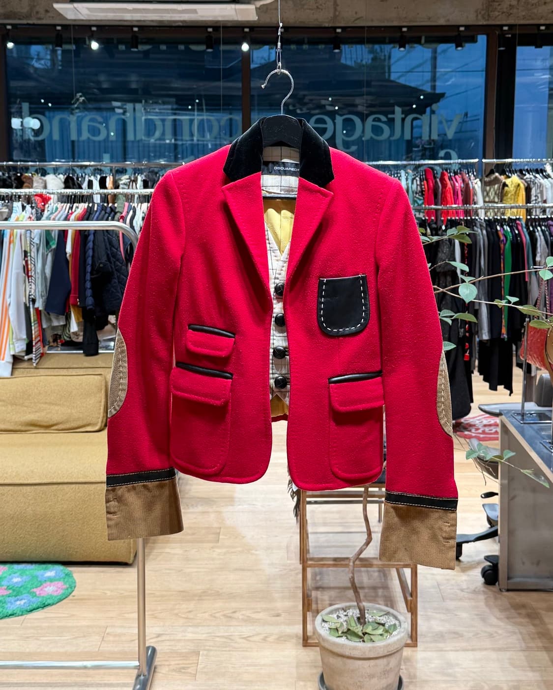 디스퀘어드2 컬렉션 레드 레이어 울 블레이저 자켓  상품이미지1