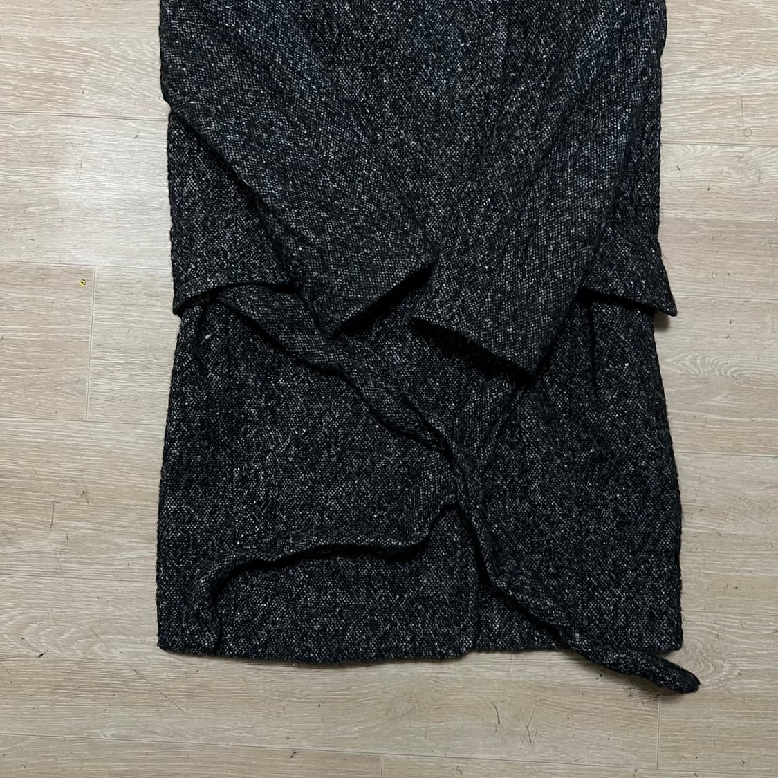 지고트 여성 헤링본 양모 알파카 더블 코트 [블랙] 85-88-155 상품이미지3