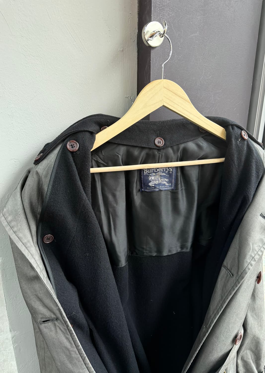 100~105/ 버버리 1990s 3way 벨티드 트렌치코트 상품이미지6