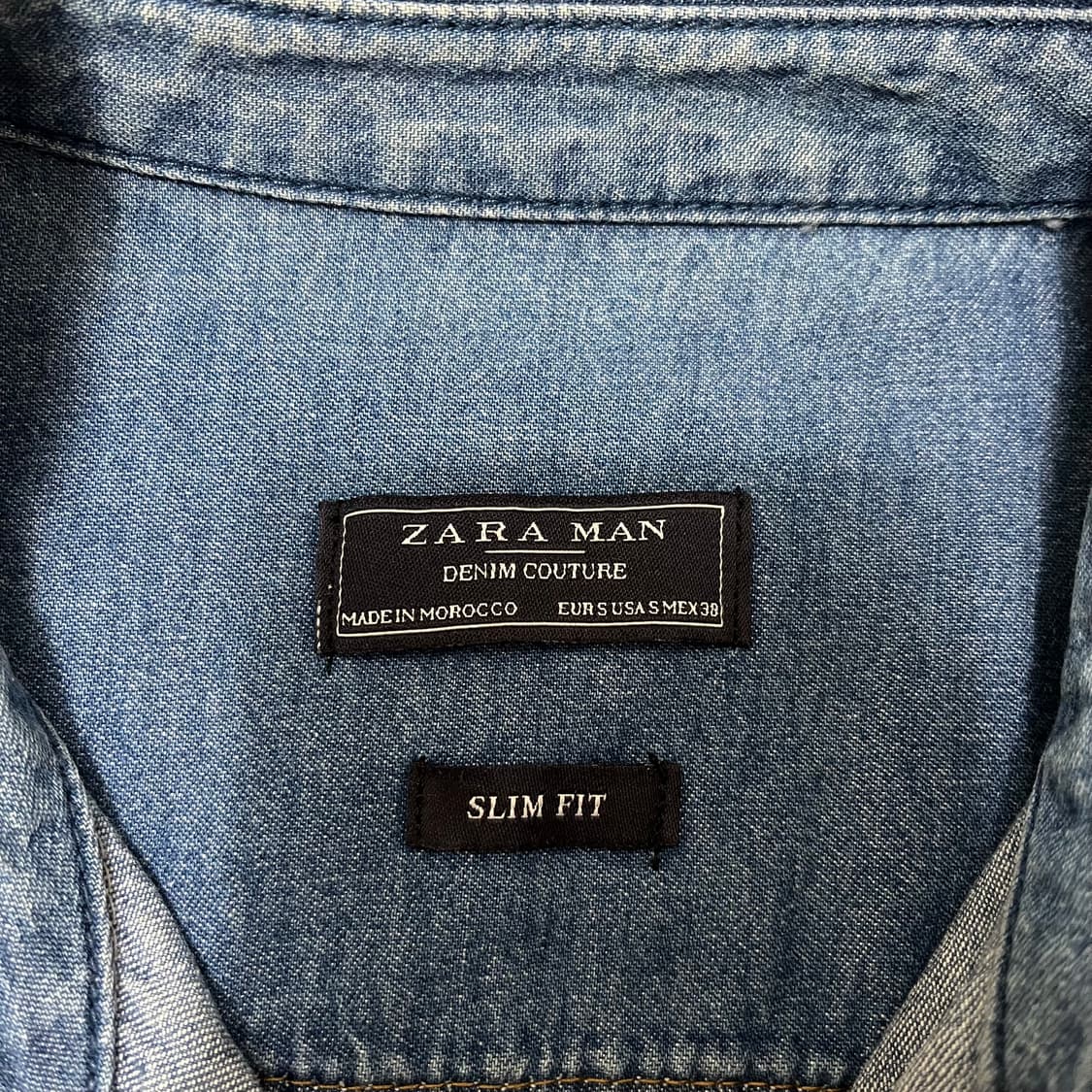 자라 ZARA MAN 슬림 핏 데님 셔츠 S(90) 상품이미지4