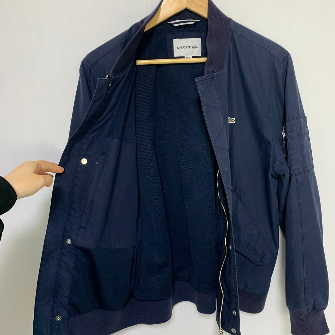 라코스테 빈티지 네이비 봄버 자켓 남녀공용 M 집업 상품이미지6
