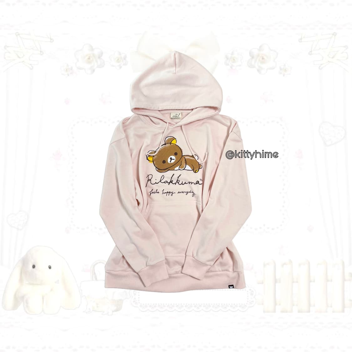 rilakkuma 리락쿠마 핑크 후드티 고전산엑스 갸루 코리락쿠마후드 상품이미지6