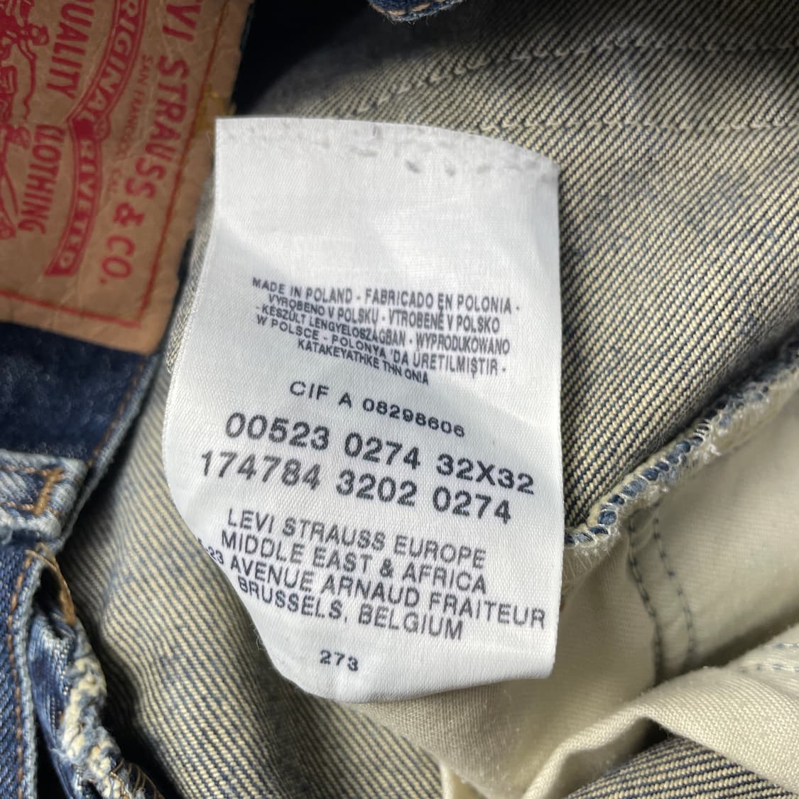 [중고] 리바이스 523 02 데님팬츠 청바지 32인치 상품이미지9