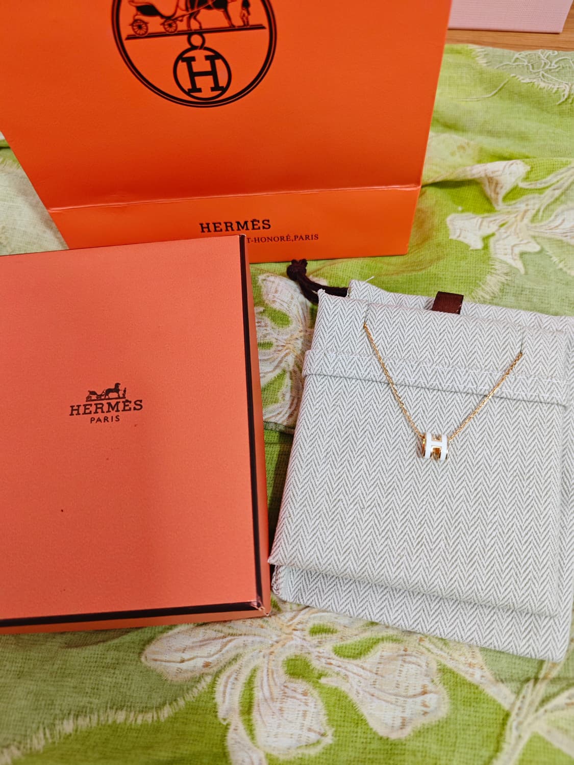 에르메스 팝아슈 미니 목걸이 화이트 로즈골드 블랑 상품이미지3