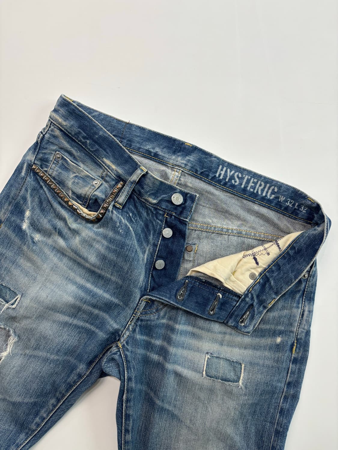 Hysteric Glamour 히스테릭글래머 스터드 데미지 데님 팬츠  상품이미지7