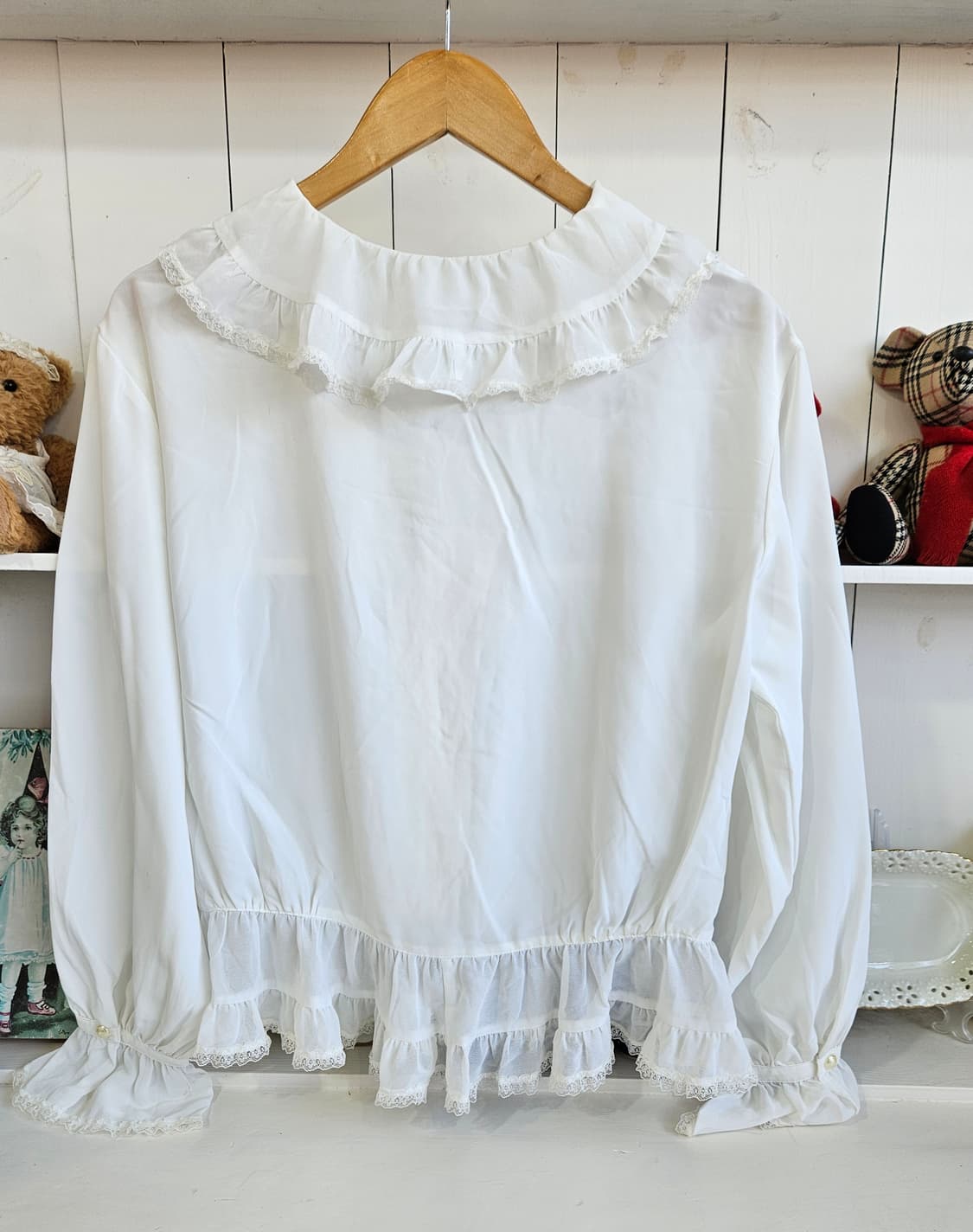 프릴 리본 블라우스 상품이미지5