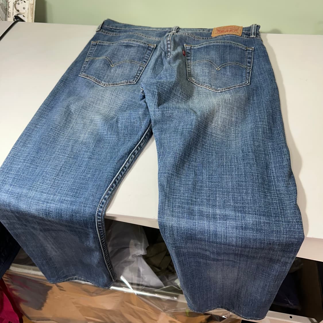M-L 리바이스502 레귤러핏 빈티지 중청워시드 데님팬츠 청바지 상품이미지6