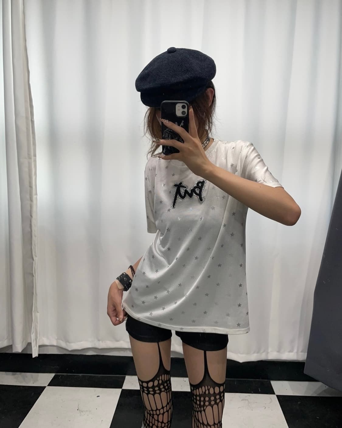 🎸화이트 스타 프린팅 티셔츠🎸 상품이미지3