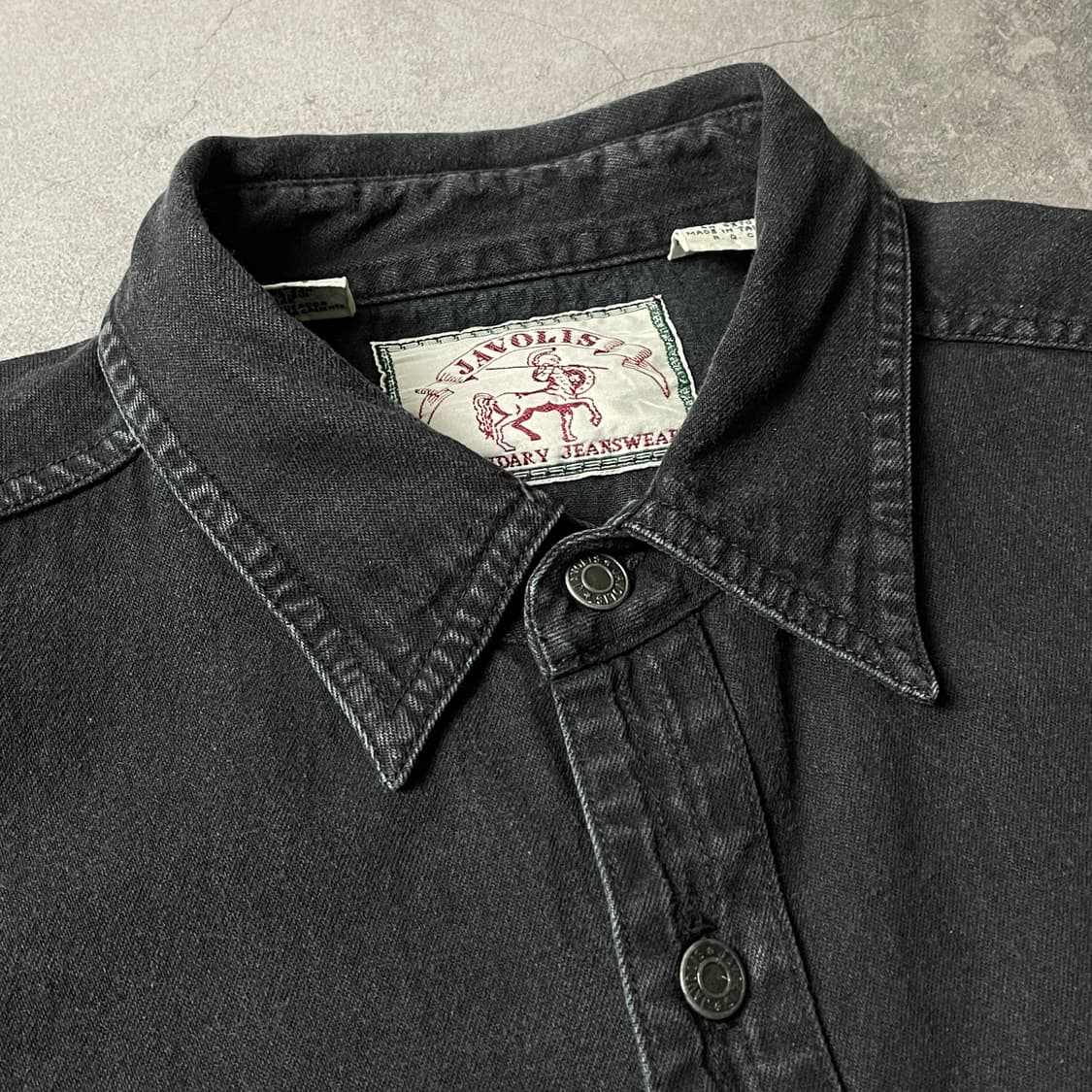 JAVOLIS 빈티지 블랙 코튼 워크셔츠 A00613 상품이미지3