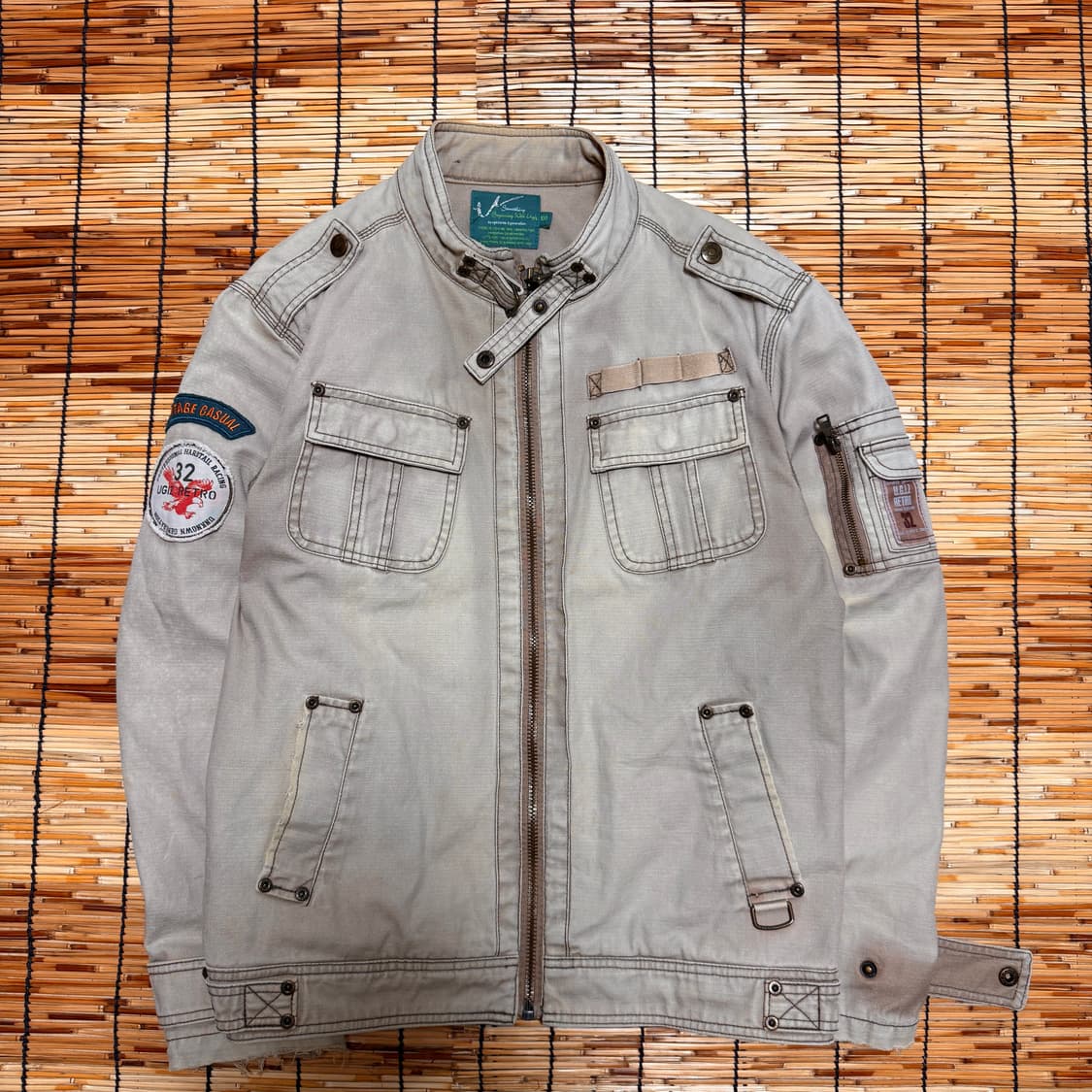 빈티지 카키 브라운 워크 레이싱 자켓 L 상품이미지1