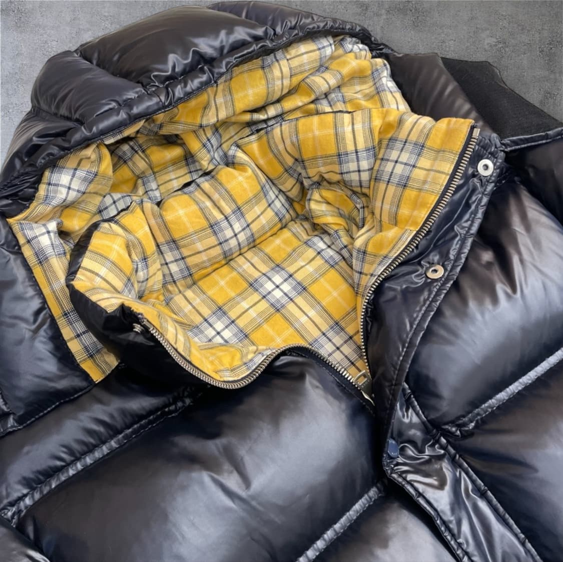 아더에러 ADER ERROR 네이비 옐로체크 17aw 리버시블 푸퍼패딩 상품이미지2