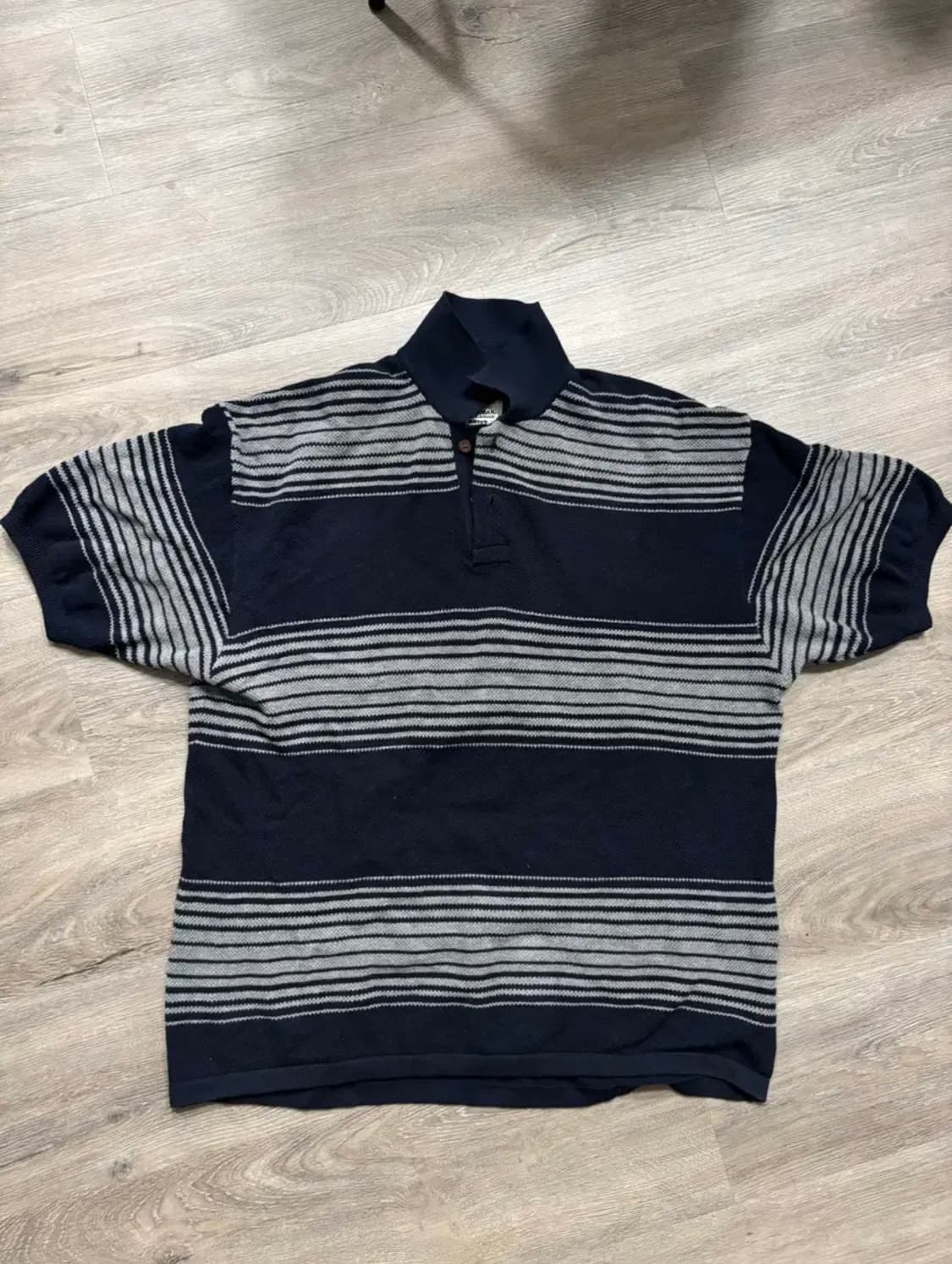 나나미카 스트라이프 폴로 니트 셔츠 네이비 m사이즈 상품이미지2