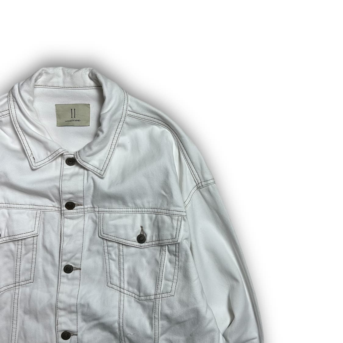 <급처> 메종미네드 화이트 데님 자켓 상품이미지2