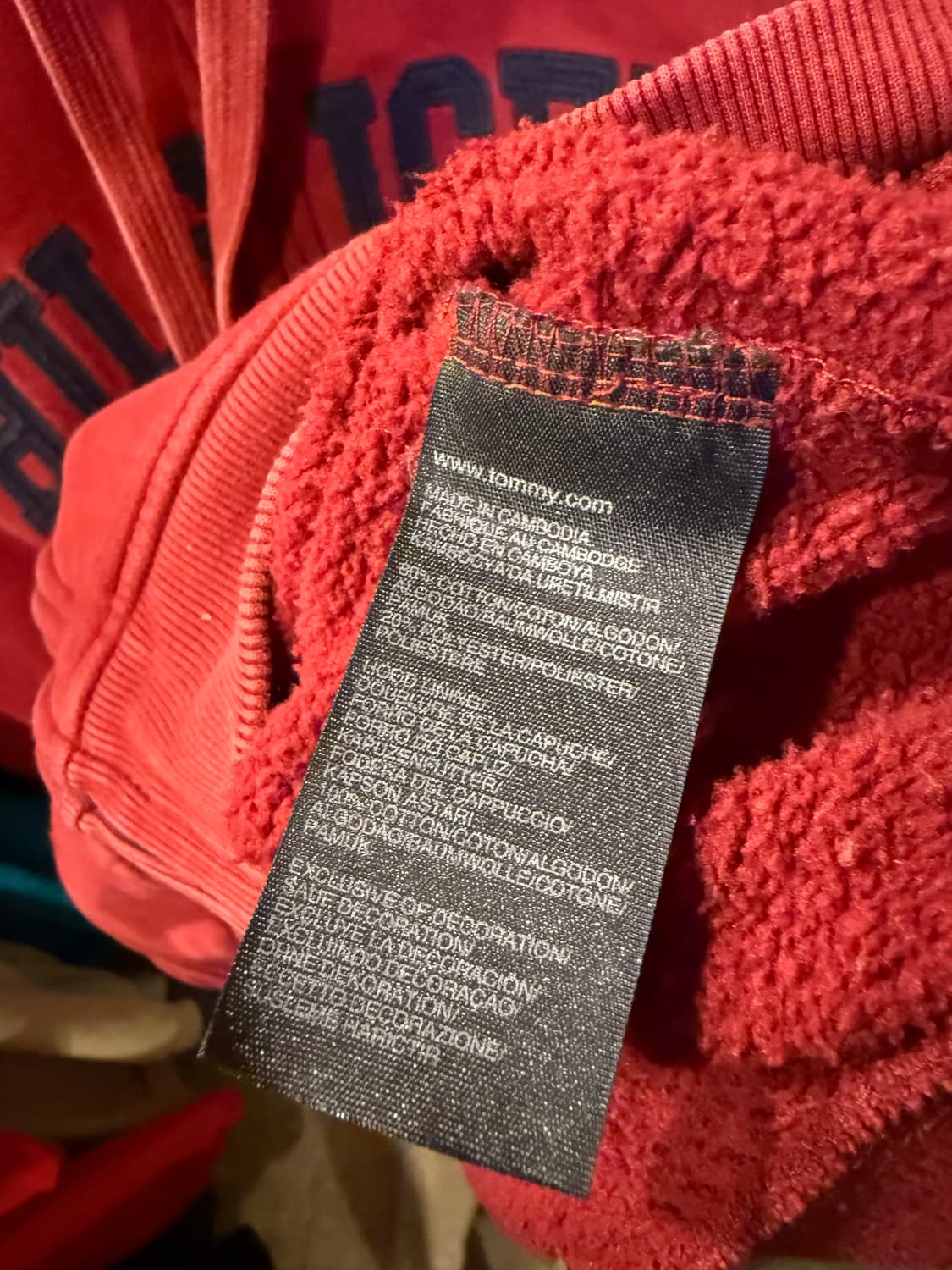 타미힐피거 아치로고 버건디 후드집업 상품이미지3