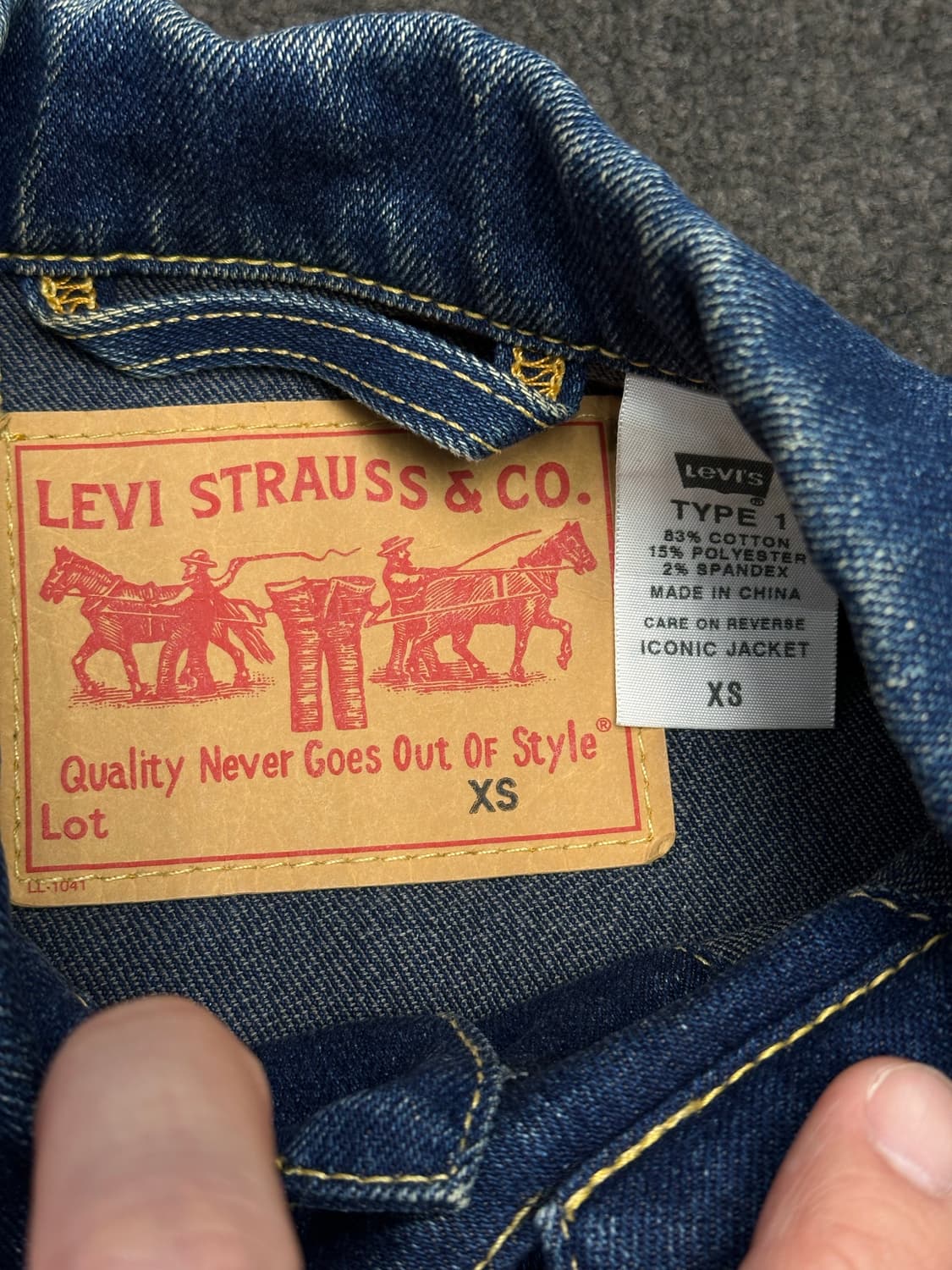 리바이스 TYPE 1 데님 청자켓 XS 상품이미지5