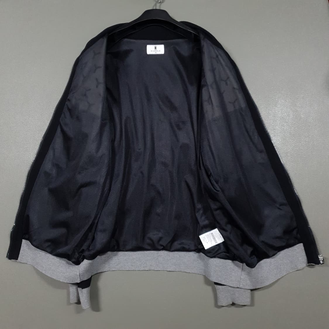 100 (L) 와이드앵글 골프 Y 패턴 방풍 니트 집업 스웨터 자켓 블랙 상품이미지5
