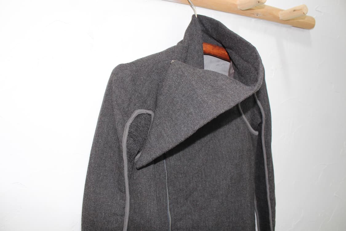 Rick Owens 2010 S/S 릭오웬스 비대칭 사선 하이넥 코트 상품이미지5