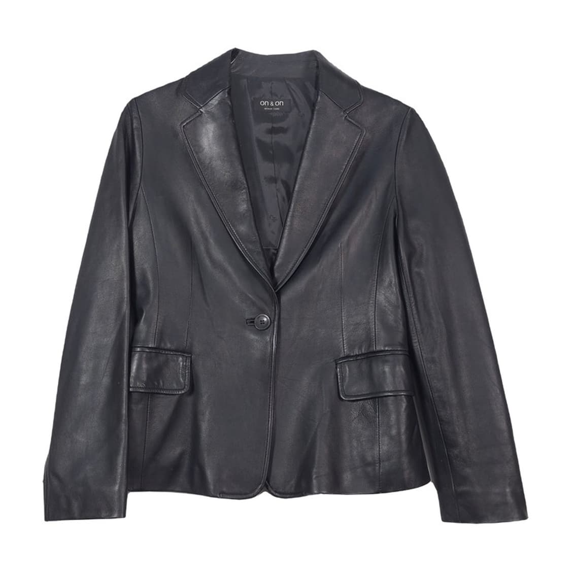 온앤온 리얼 램스킨 원버튼 가죽 블레이저 66 상품이미지1