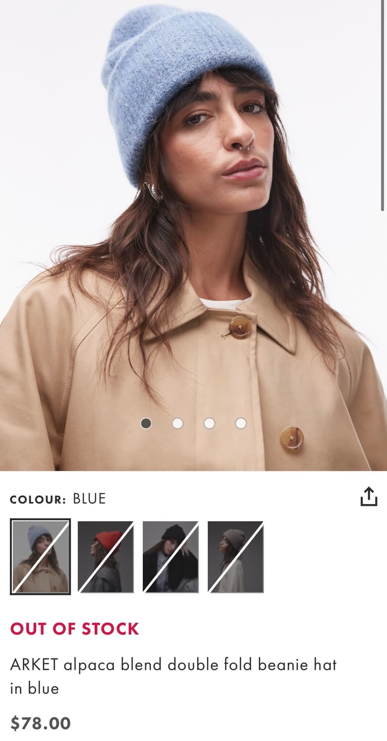 Arket 아르켓 알파카 비니 스카이블루 (OS) 상품이미지8