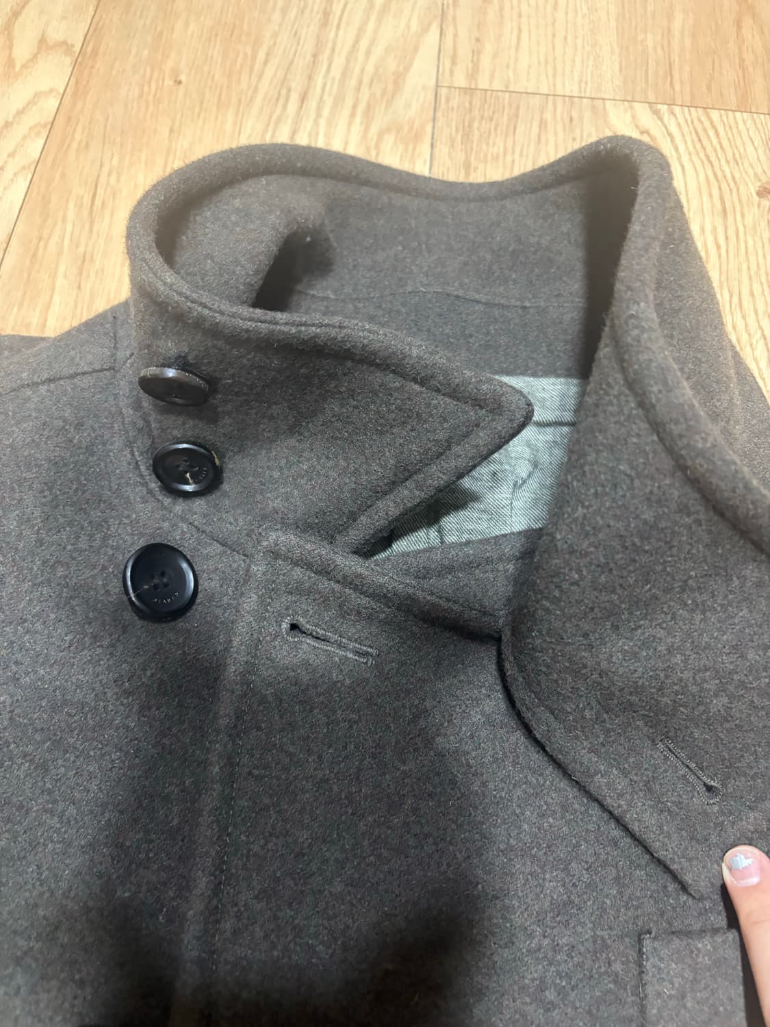 Beaker 비정형 하이넥 코트 다크브라운 상품이미지6