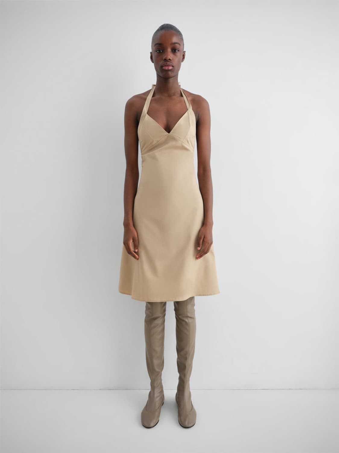 [XS,S,M]기마구아스 Jardin 홀터넥 드레스/베이지 상품이미지2