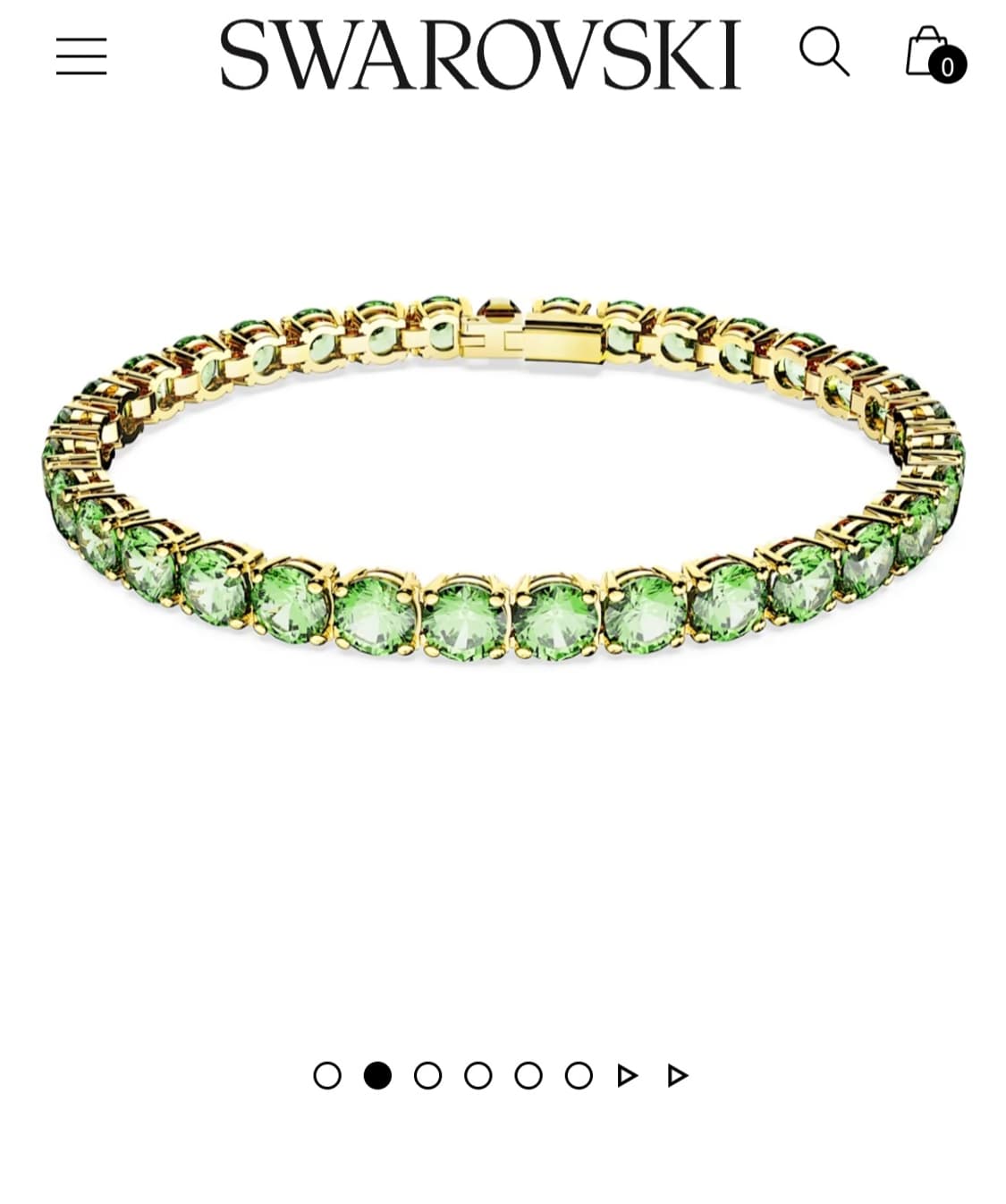 정가38만~새제품)스와로브스키 M사이즈 매트릭스 테니스 그린 팔찌 정품 상품이미지1