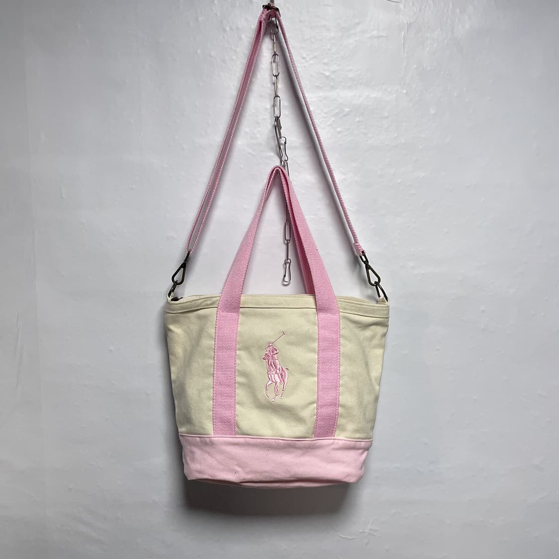 폴로 랄프로렌 캔버스 토트백 핑크 상품이미지2
