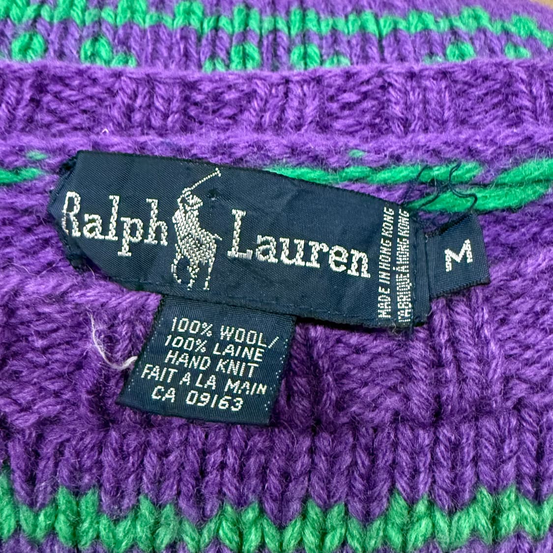 폴로 랄프로렌 퍼플 그린 빈티지 니트  상품이미지5