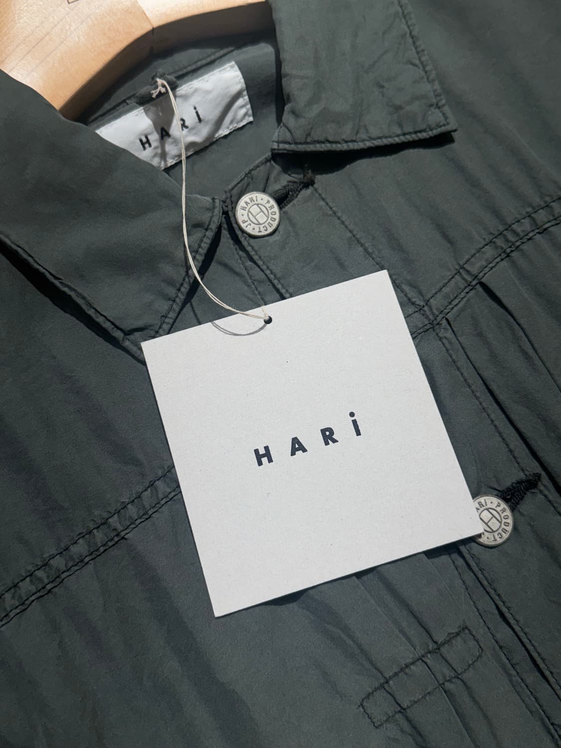 하리 24ss SILK WORK JACKET / GREEN hari 상품이미지3