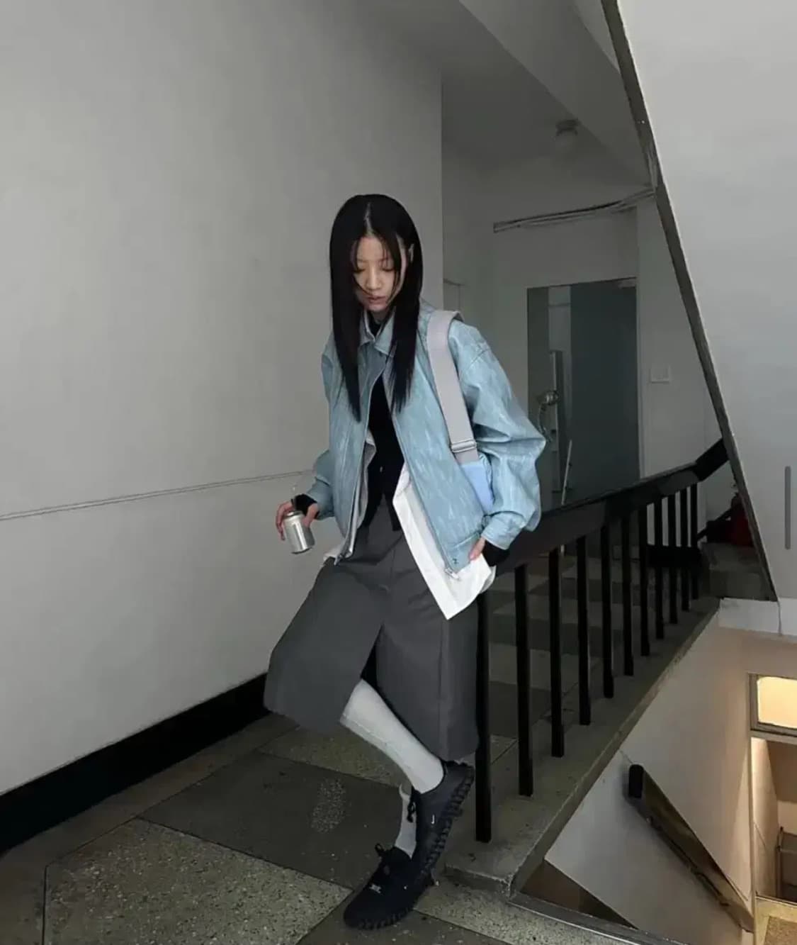 우화 레더자켓 블루 상품이미지2