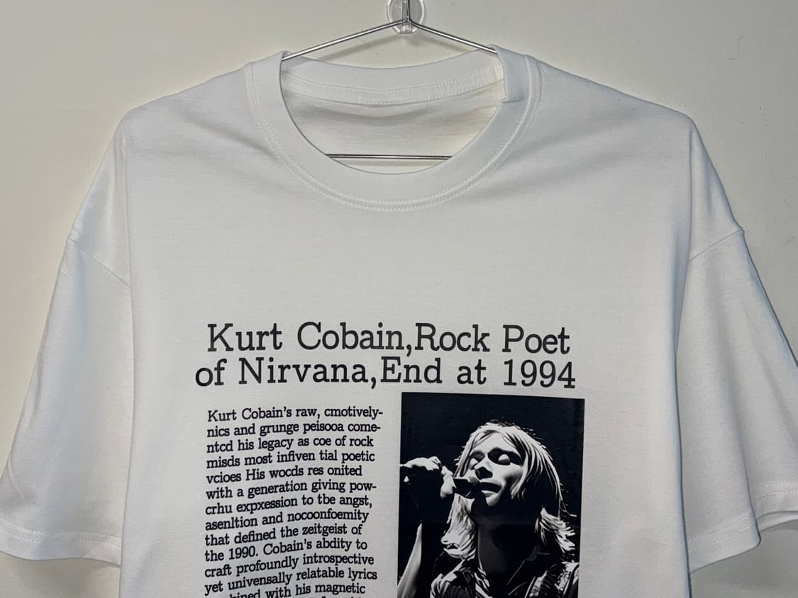 너바나 커트코베인 레터링 프린팅 티셔츠  상품이미지4
