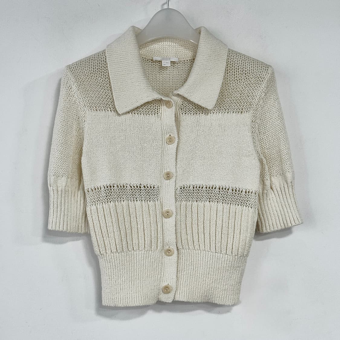 코스 COS 코튼 메쉬 패널 니트 탑 상품이미지2